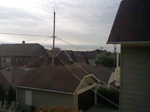 picture of the garages on my block seen from my back porch.