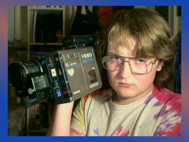 Katie with a video camera